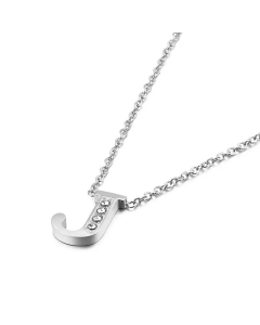 Temperament Fashion Inlaid Zircon 26 English Letters Stainless Steel Necklace Wholesale