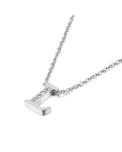 Temperament Fashion Inlaid Zircon 26 English Letters Stainless Steel Necklace Wholesale
