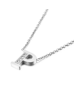 Temperament Fashion Inlaid Zircon 26 English Letters Stainless Steel Necklace Wholesale