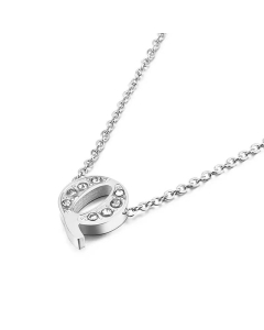 Temperament Fashion Inlaid Zircon 26 English Letters Stainless Steel Necklace Wholesale