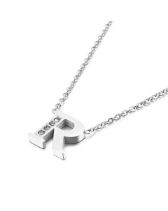 Temperament Fashion Inlaid Zircon 26 English Letters Stainless Steel Necklace Wholesale