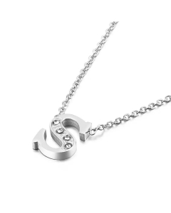 Temperament Fashion Inlaid Zircon 26 English Letters Stainless Steel Necklace Wholesale