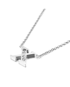 Temperament Fashion Inlaid Zircon 26 English Letters Stainless Steel Necklace Wholesale