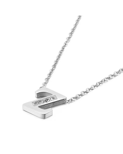 Temperament Fashion Inlaid Zircon 26 English Letters Stainless Steel Necklace Wholesale