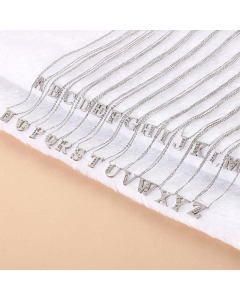 Temperament Fashion Inlaid Zircon 26 English Letters Stainless Steel Necklace Wholesale