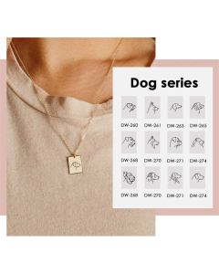 Wholesale Jewelry Rectangular Pendant Dogz Pattern Stainless Steel Necklace