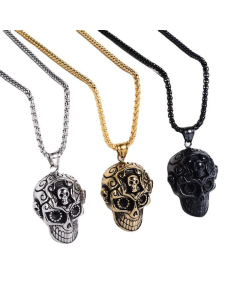 Punk Style Skull Head Pendant Stainless Steel Jewelry Wholesale