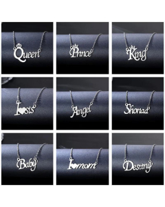 Wholesale Jewelry Letter Angel Pendant  MaMa Stainless Steel Necklace