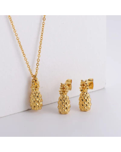 Fruit Pineapple Pendant Necklace Earrings Set Wholesale