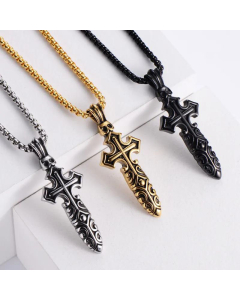 Punk Style Skull Cross Pendant Necklace Fashion Accessories Wholesale