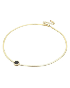 Flat Chain Black Shell Necklace Simple Roman numerals Stainless Steel Wholesale