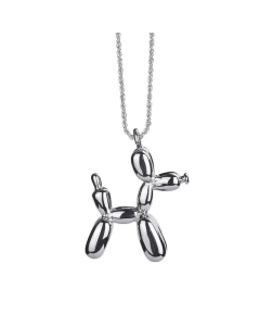 Cute Balloon Dog Pendant Titanium Steel Necklace Wholesale Jewelry
