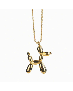 Cute Balloon Dog Pendant Titanium Steel Necklace Wholesale Jewelry