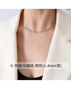 Jewelry Fine Chain Titanium Steel Necklace Wholesale -Steel Color-01