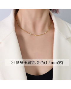Jewelry Fine Chain Titanium Steel Necklace Wholesale -Gold Color-01