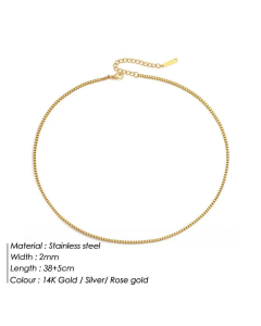 Jewelry Zipper Shape Fine Chain Stainless Steel Necklace Wholesale-Gold Color-01