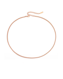 Jewelry Zipper Shape Fine Chain Stainless Steel Necklace Wholesale-Rose Gold Color-01