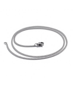 Wholesale Simple Multi-Color Thin Titanium Steel Necklace-Steel Color-50cm-1.8mm