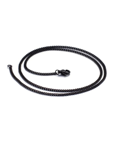 Wholesale Simple Multi-Color Thin Titanium Steel Necklace-Black-60cm-2.6mm