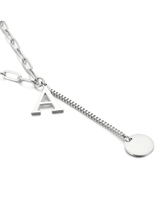 Fine Quality Fashion 26 Letters Titanium Steel Necklace Wholesale Jewelry 