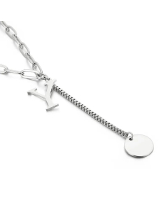 Fine Quality Fashion 26 Letters Titanium Steel Necklace Wholesale Jewelry 