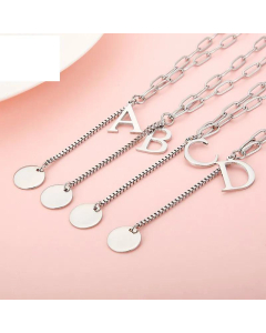 Fine Quality Fashion 26 Letters Titanium Steel Necklace Wholesale Jewelry 