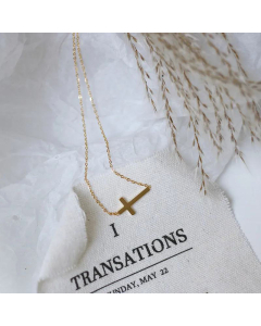 18K Smooth Cross Pendent Titanium Steel Necklace Wholesale