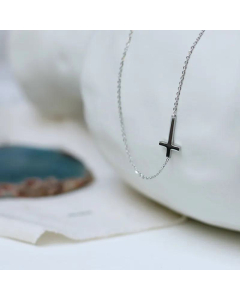 18K Smooth Cross Pendent Titanium Steel Necklace Wholesale