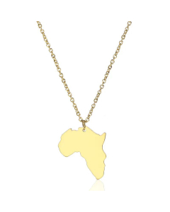 18K Fashion Simple Africa Map Stainless Steel Necklace Earring Sets Wholesale