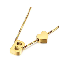 Wholesale New 26 Letters Titanium Steel Heart Pullable Necklace
