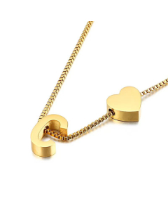 Wholesale New 26 Letters Titanium Steel Heart Pullable Necklace