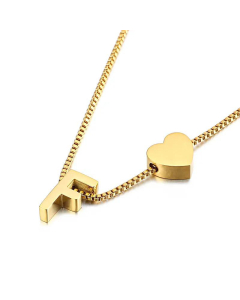 Wholesale New 26 Letters Titanium Steel Heart Pullable Necklace