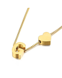 Wholesale New 26 Letters Titanium Steel Heart Pullable Necklace