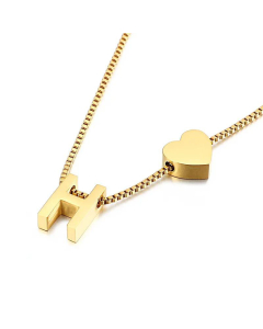 Wholesale New 26 Letters Titanium Steel Heart Pullable Necklace