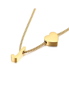Wholesale New 26 Letters Titanium Steel Heart Pullable Necklace