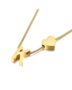 Wholesale New 26 Letters Titanium Steel Heart Pullable Necklace
