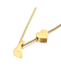 Wholesale New 26 Letters Titanium Steel Heart Pullable Necklace