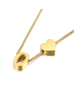 Wholesale New 26 Letters Titanium Steel Heart Pullable Necklace