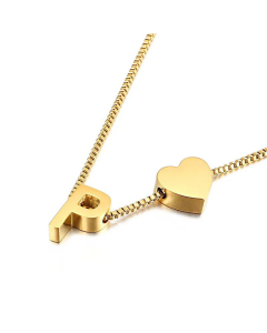 Wholesale New 26 Letters Titanium Steel Heart Pullable Necklace