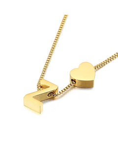 Wholesale New 26 Letters Titanium Steel Heart Pullable Necklace