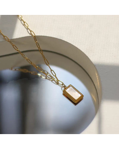 Fashion Three-Dimensional Titanium Steel Long White Shell Necklace Wholesale