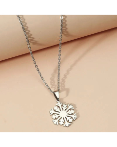Hollow Snowflake Pendant Clavicle Chain Titanium Steel Wholesale 