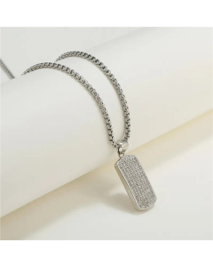 Retro Inlaid Zircon Metal Necklace Copper Stainless Steel Chain Wholesale