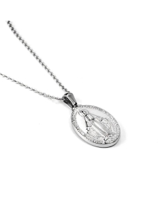 Buddha Stainless Steel Oval Tag Gold-Plated Necklace Wholesale
