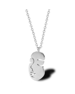 Fashion Abstract Face Titanium Steel Necklace Wholesale Jewelry