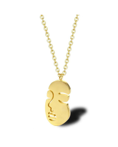 Fashion Abstract Face Titanium Steel Necklace Wholesale Jewelry