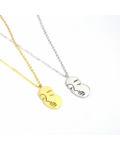 Fashion Abstract Face Titanium Steel Necklace Wholesale Jewelry