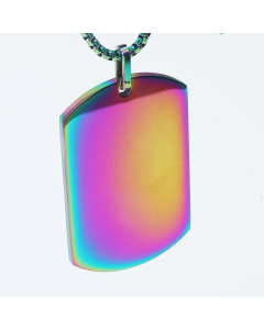 Colorful Metal Glossy Tags Necklace Wholesale Stainless Steel 