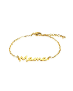 Wholesale MaMa Letter Titanium Steel Necklace Ring Bracelet Earrings Sets Jewelry -Gold Color-01