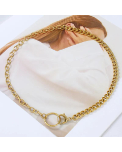 Geometric Circle Exaggerated Chain Stainless Steel Necklace Wholesale Jewelry